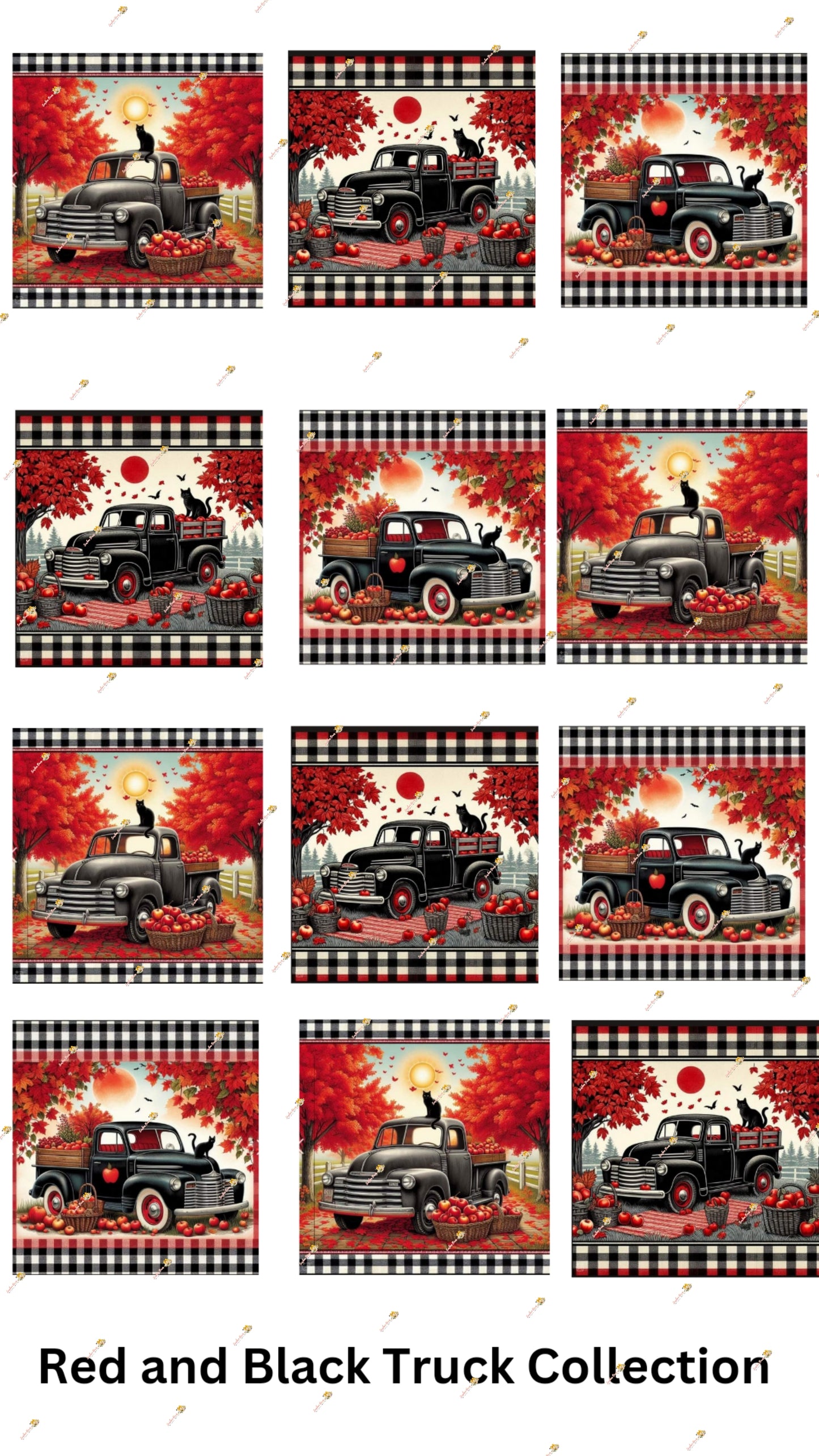 Red and black truck collection