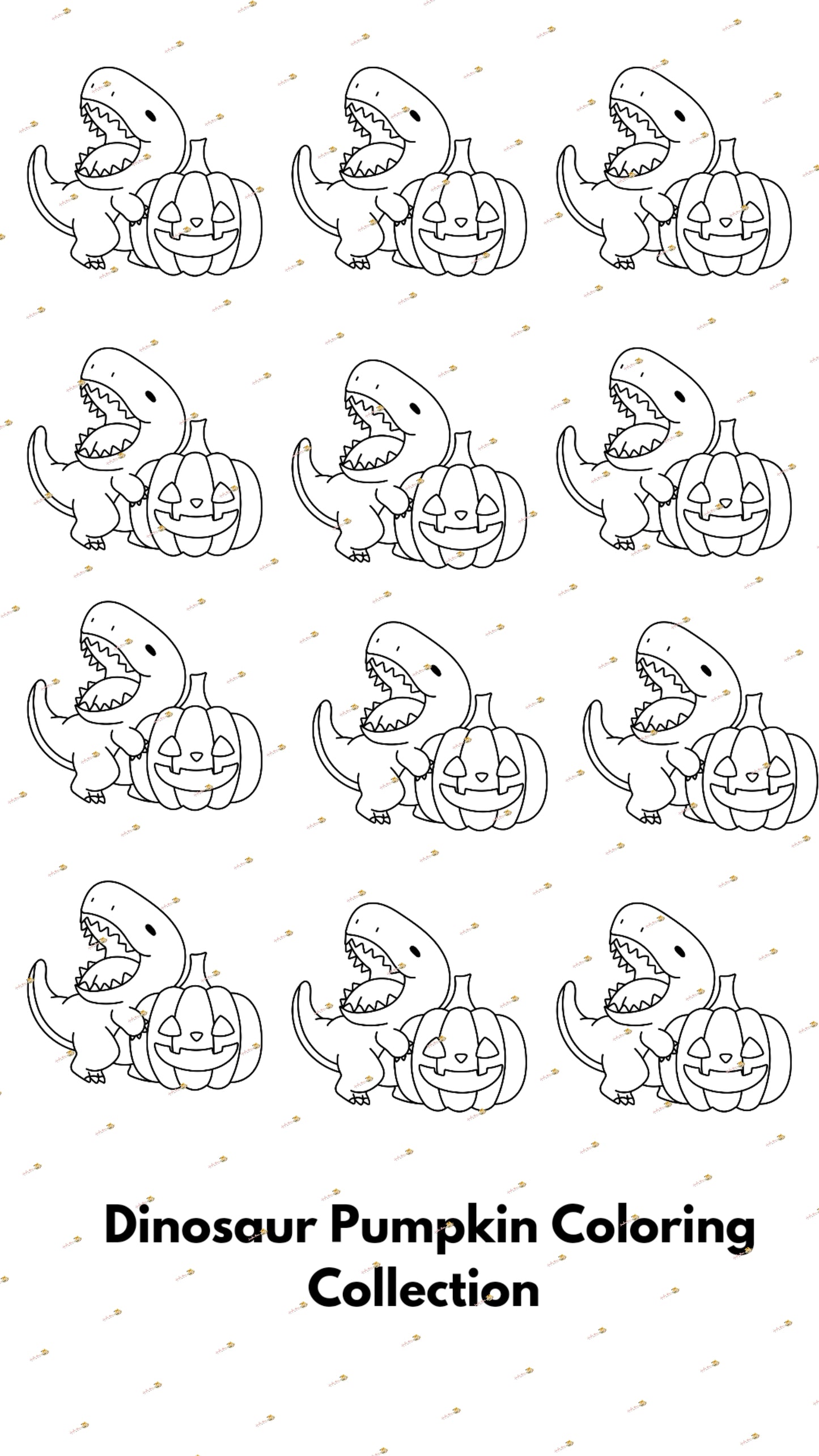 Dinosaur Pumpkin Coloring Collection