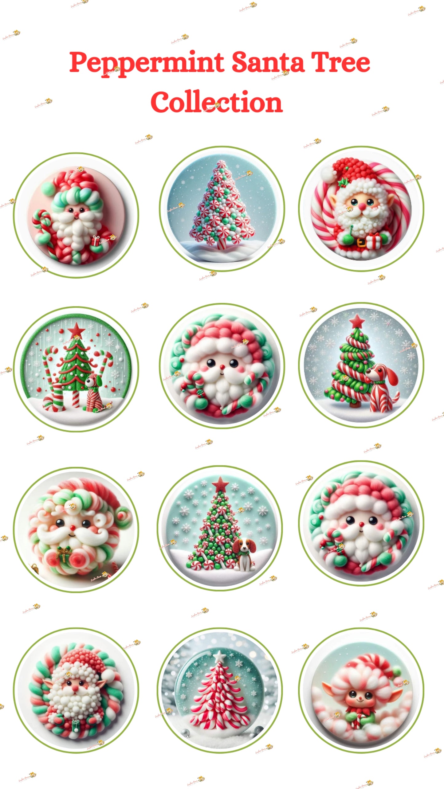 Peppermint Santa Tree Collection