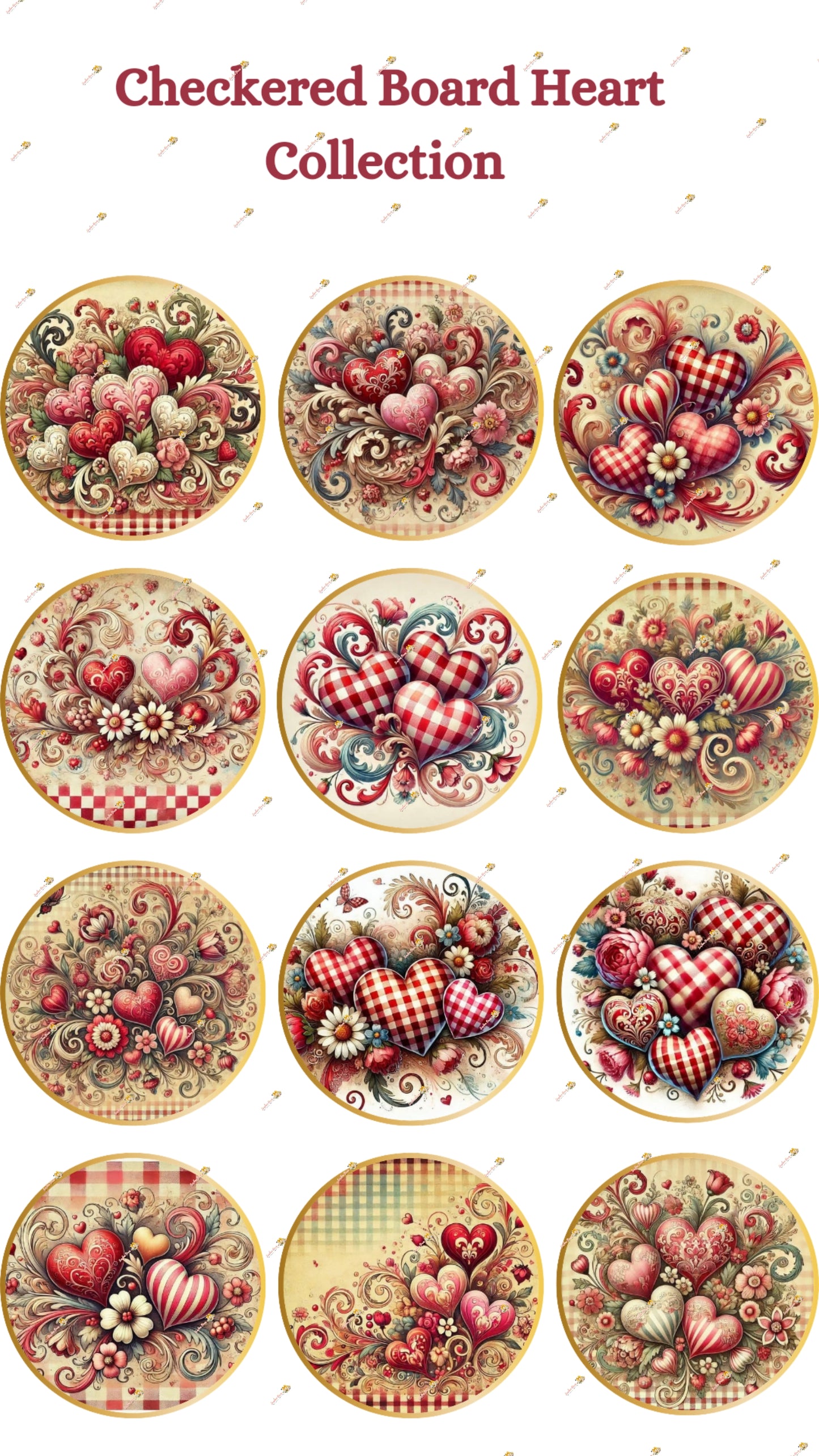 Checkered Board Heart Collection