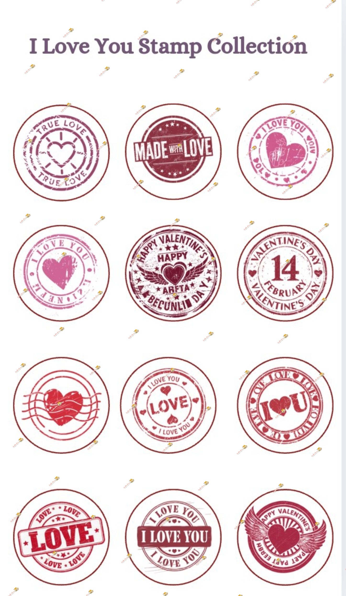 I Love You Stamp Collection