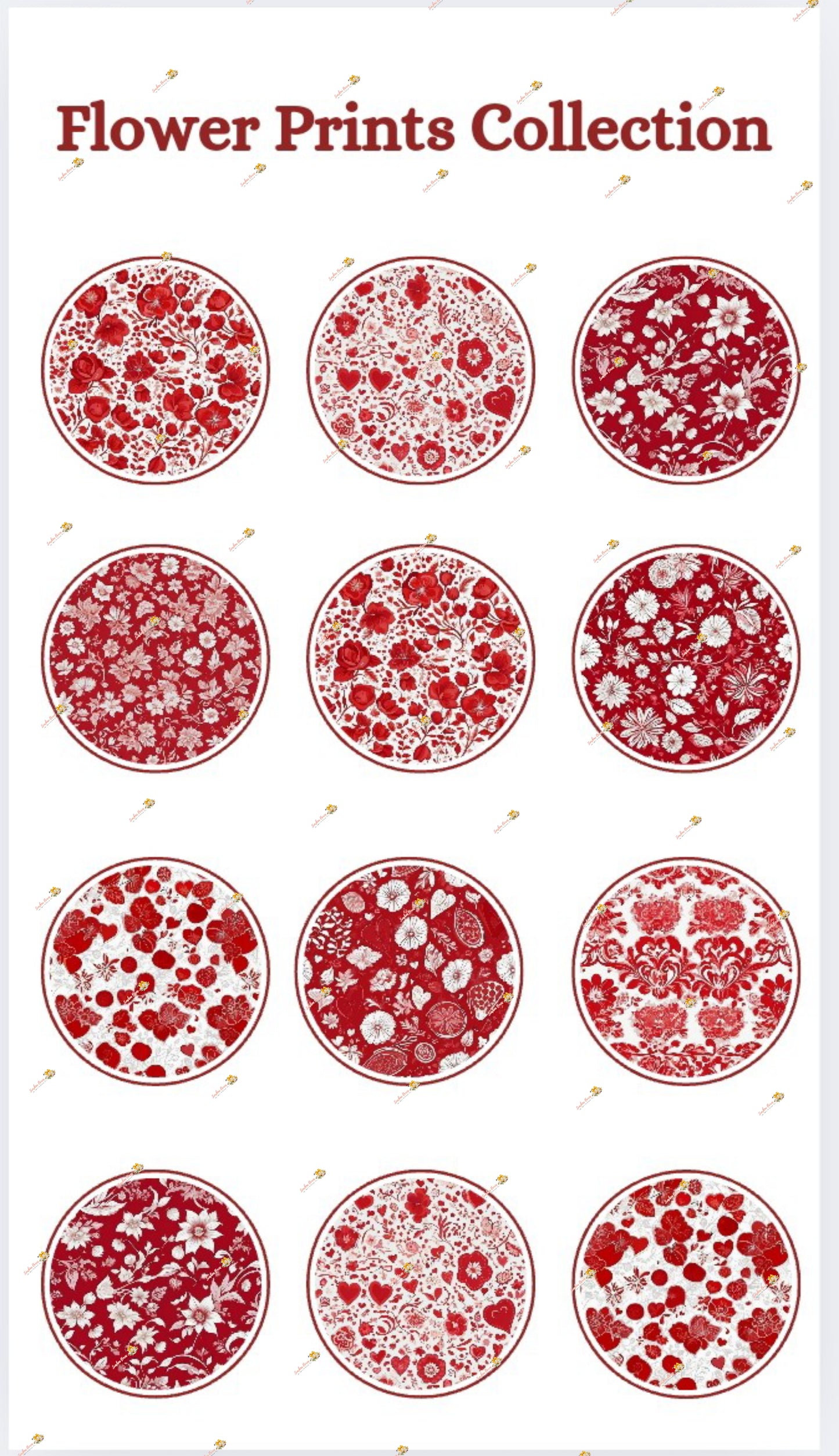 Elegant Flower Prints Edible Cake & Cookie Decorations - Customizable 2 Inch Rounds