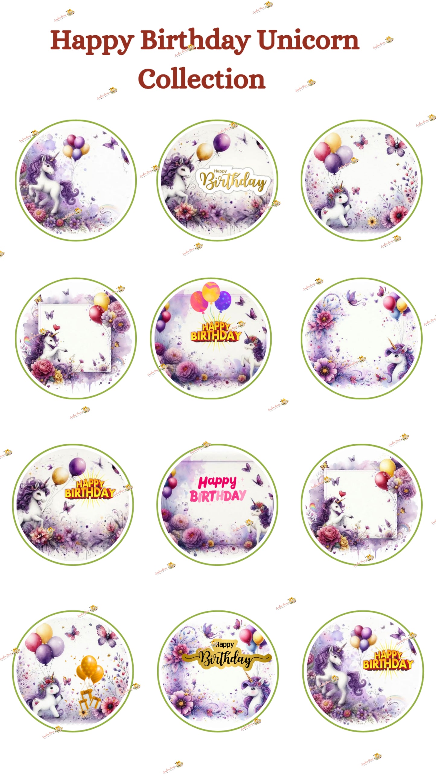 Happy Birthday Unicorn Collection