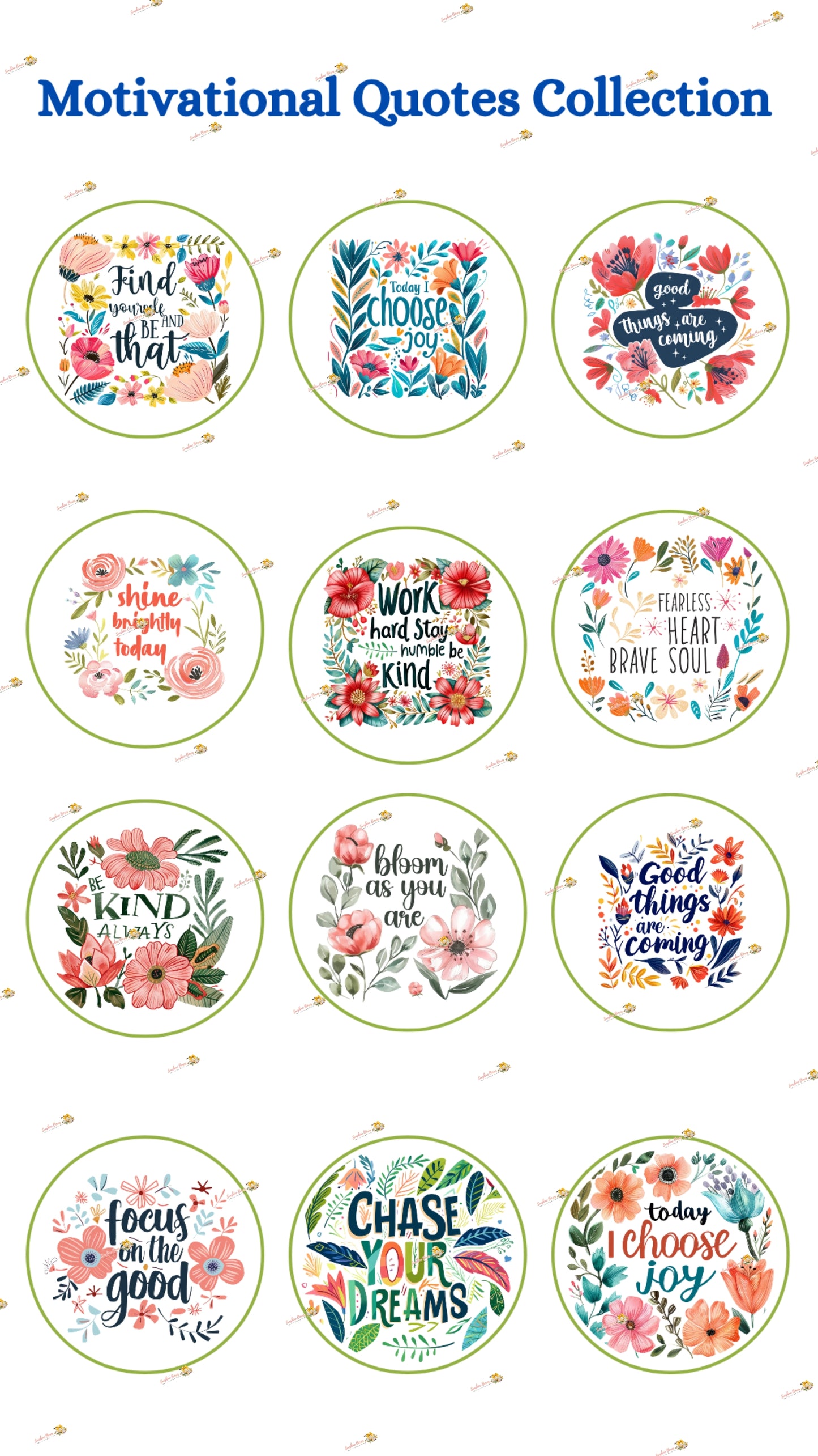 Inspiring Motivational Quotes Edible Cake & Cookie Decorations - Customizable 2 Inch Rounds