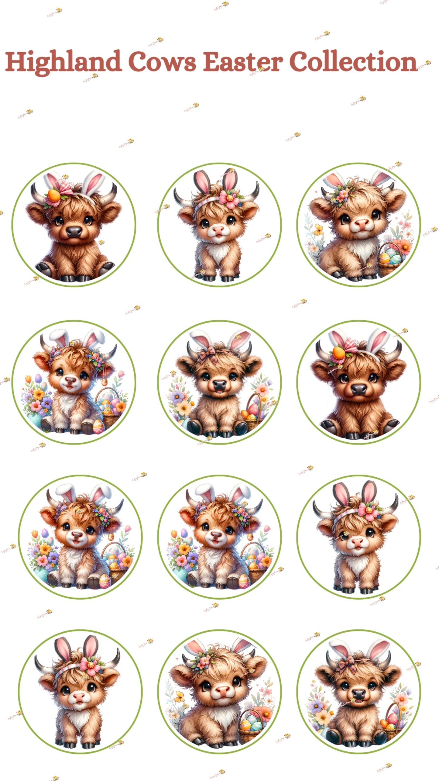 Highland Cows Easter Collection
