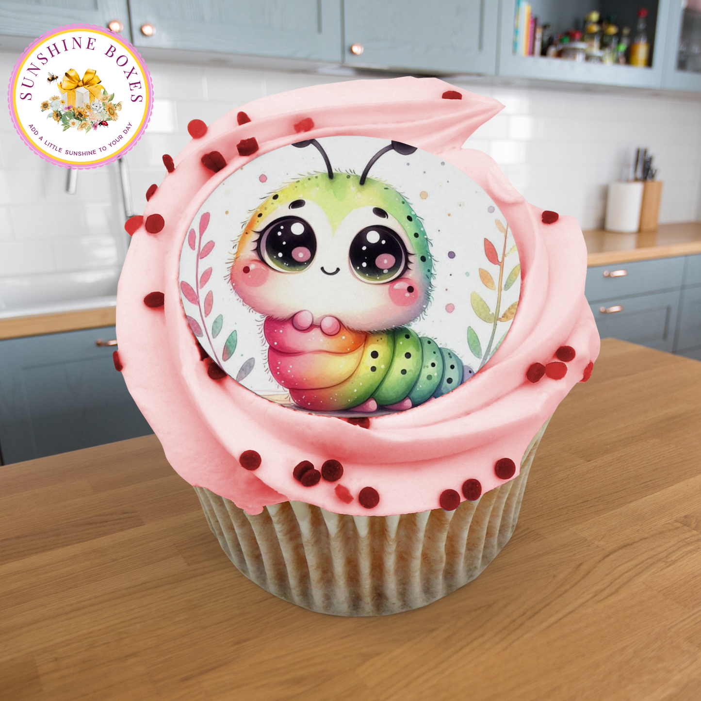 Pastel Worm Collection Edible Images - Round Designs for Oreos & Cake Pucks