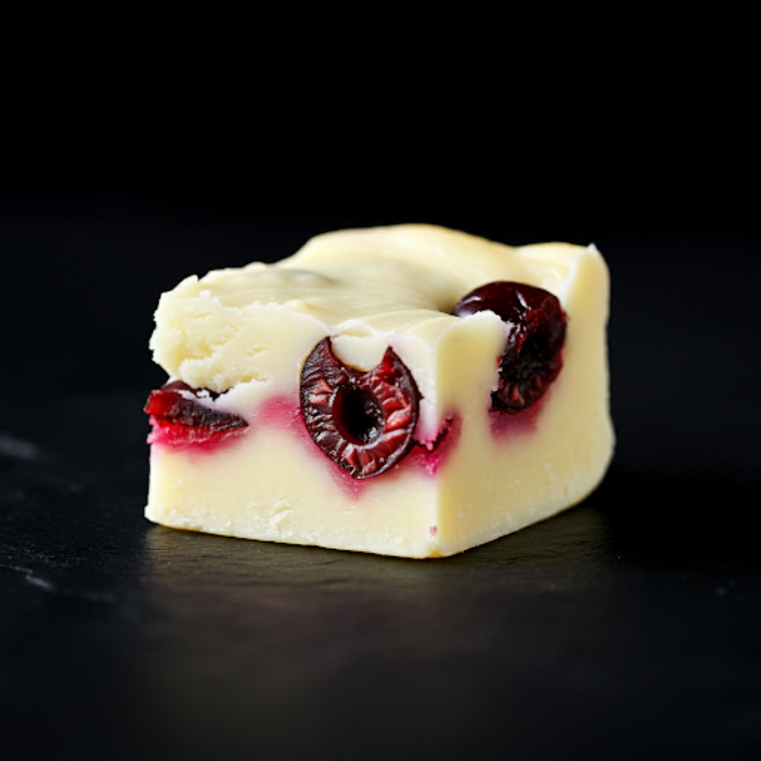White Chocolate Cherry Fudge