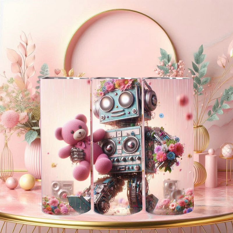 Retro Robot Love Tumbler