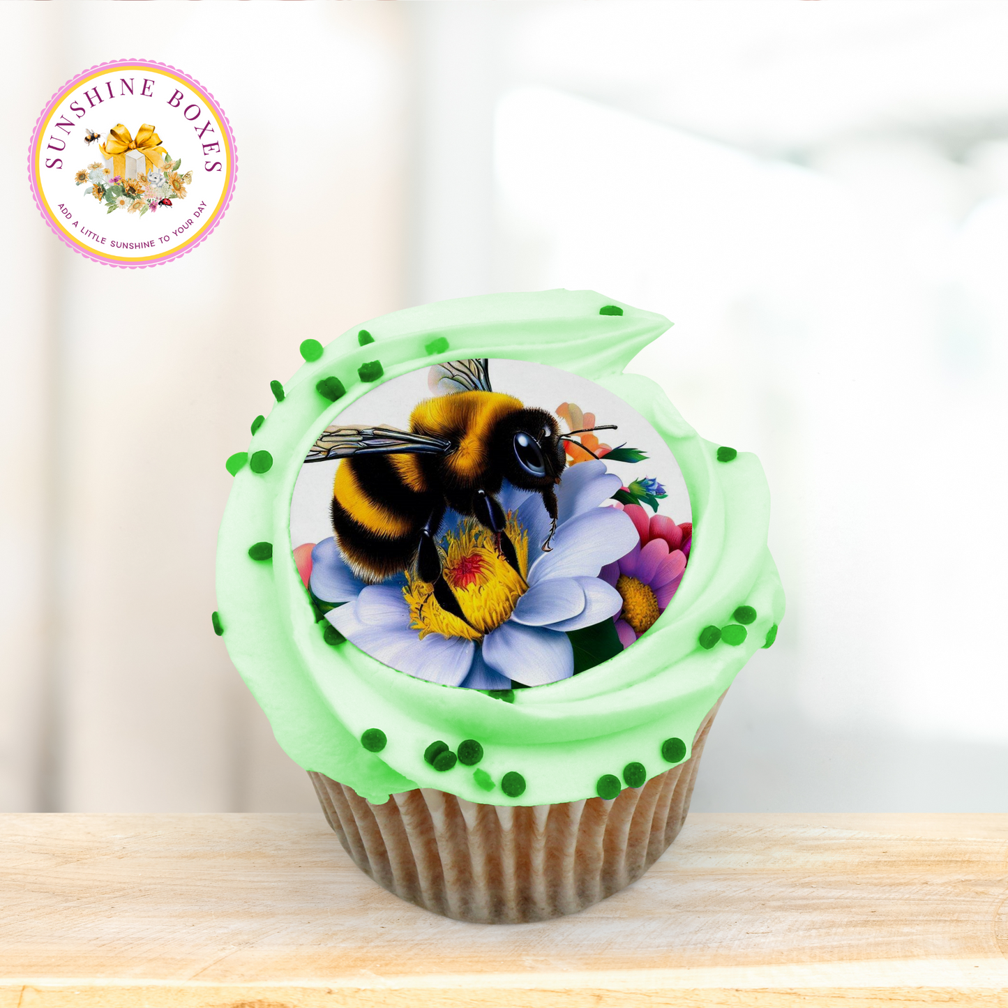 Vintage Bumble Bee and Flowers Oreo Toppers - 12 Floral Seed Packet Style Decals for Treats