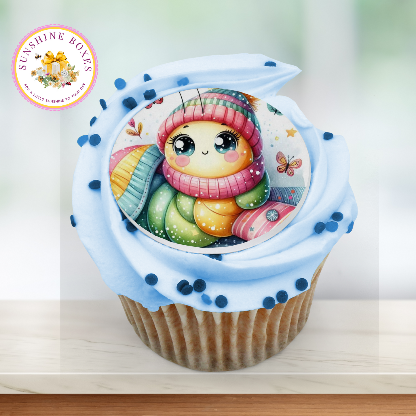 Pastel Worm Collection Edible Images - Round Designs for Oreos & Cake Pucks