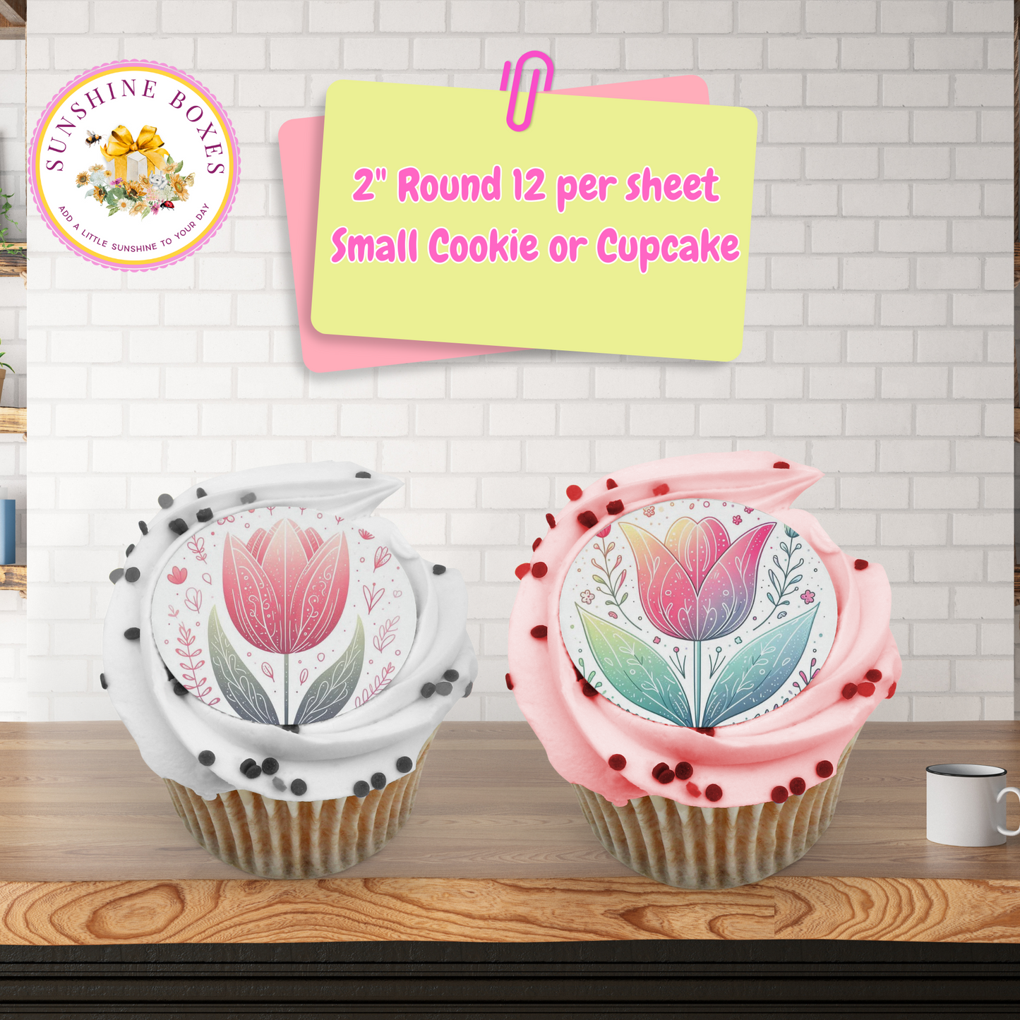 Tulips Collection Edible Images for Oreos & Cake Pucks - Floral Round Designs