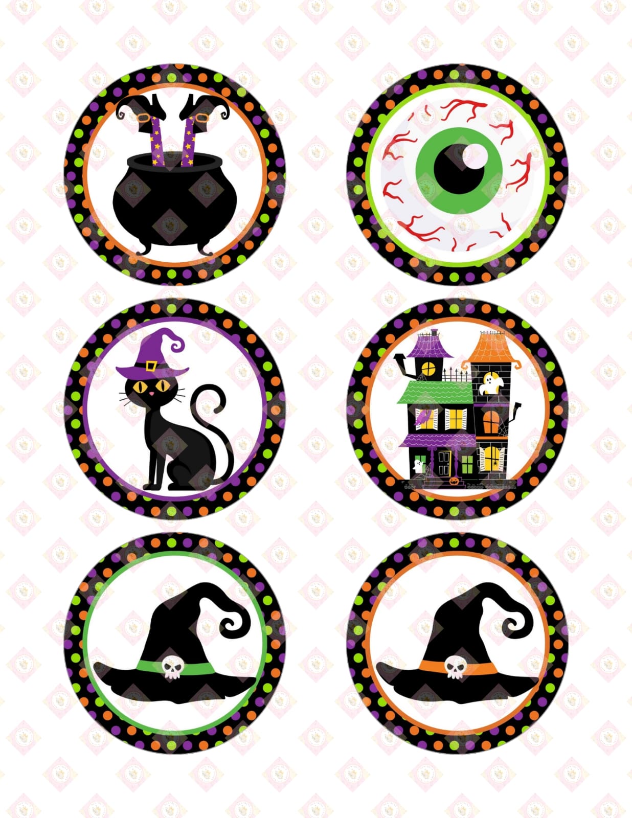Witchy Wonders Halloween Edible Images for Oreos & Cake Pucks - Spooky Party Delights