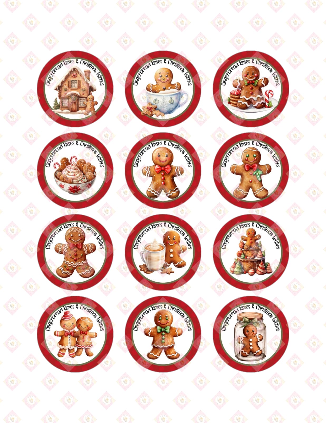 Charming Gingerbread Christmas Edible Images for Oreos & Cake Pucks - Festive Holiday Treats