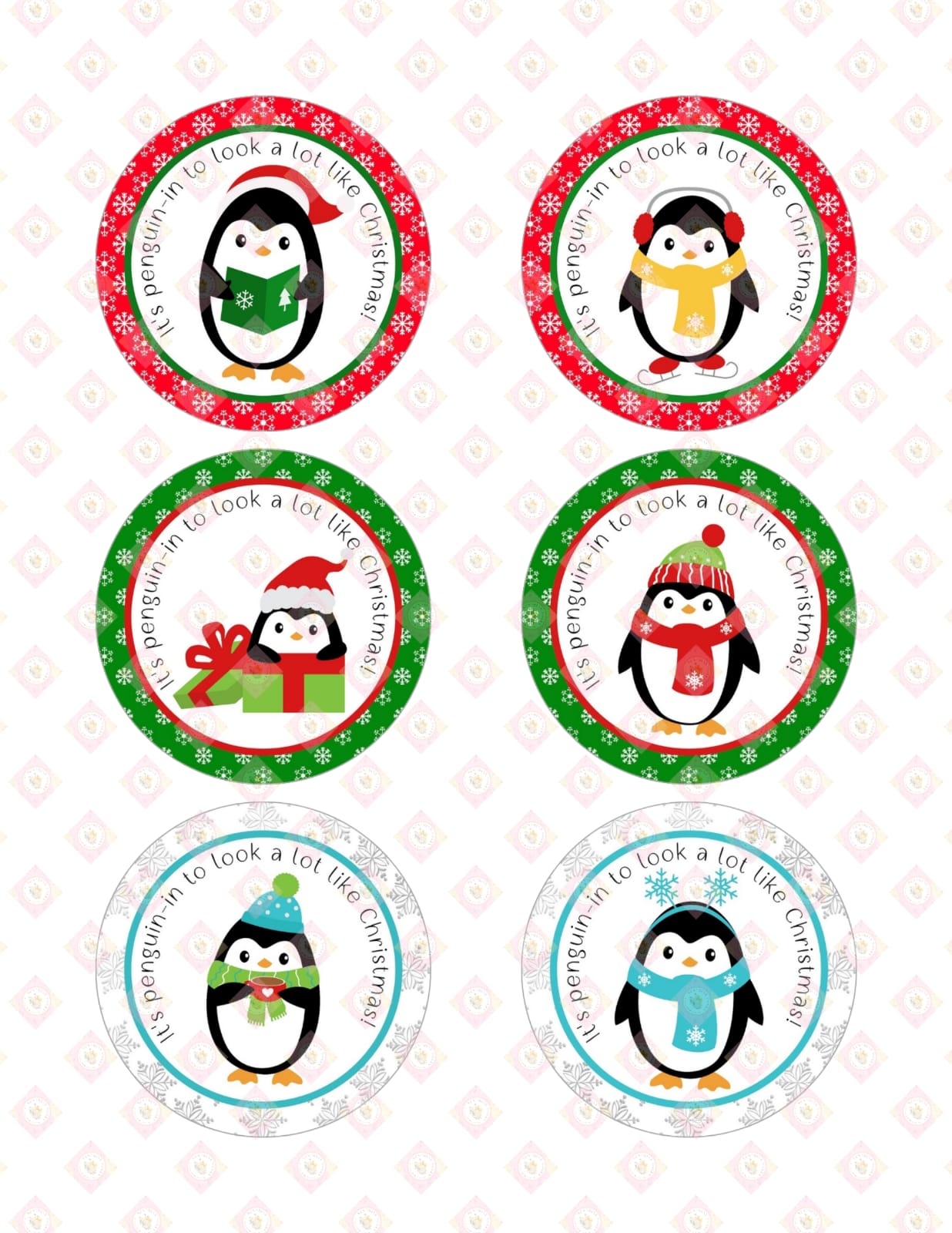 Adorable Penguin Christmas Edible Images for Oreos & Cake Pucks - Whimsical Holiday Fun