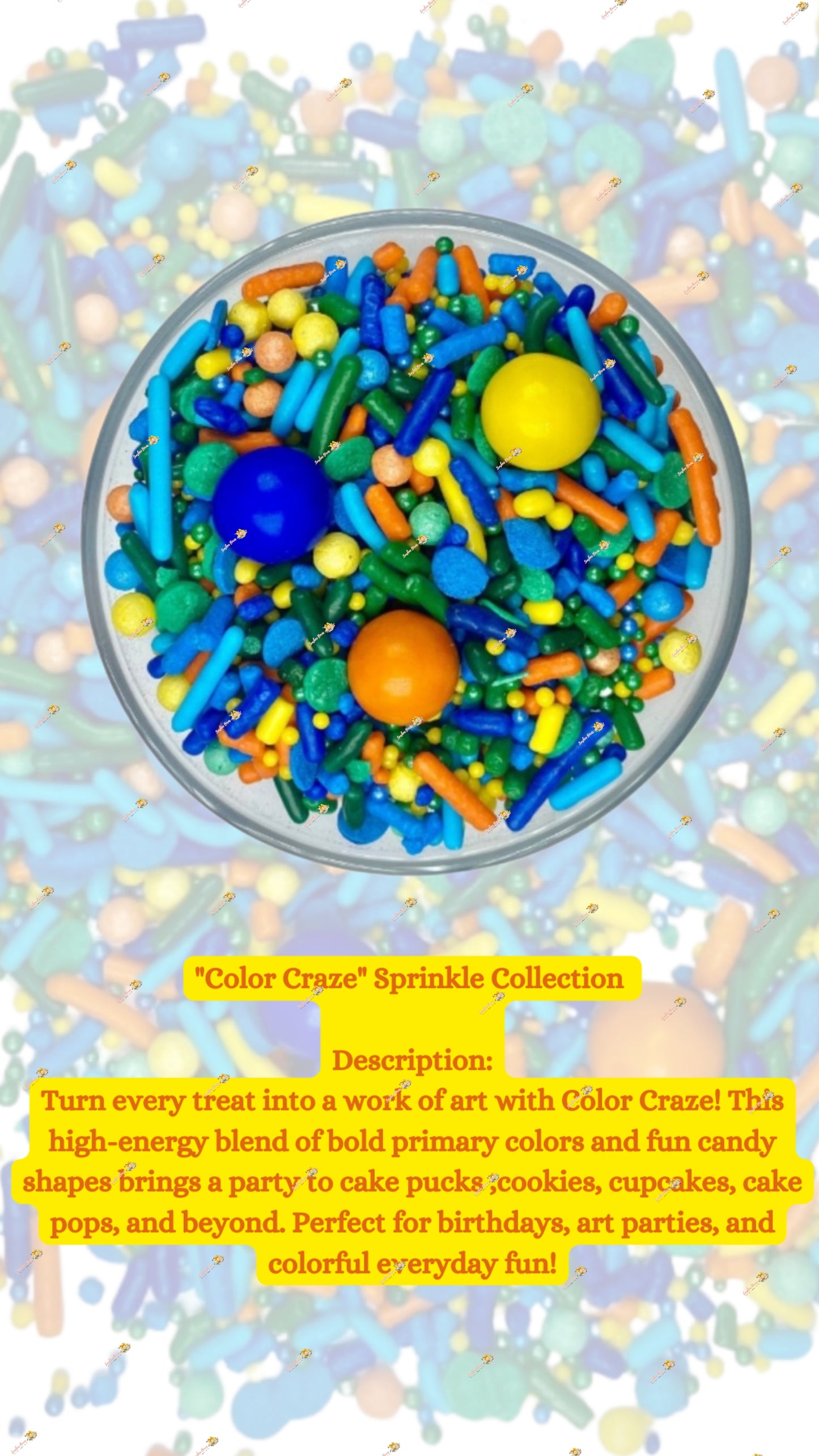 Color Craze Sprinkle Mix 2 OZ: Bright & Bold Shades for Eye-Catching Treats
