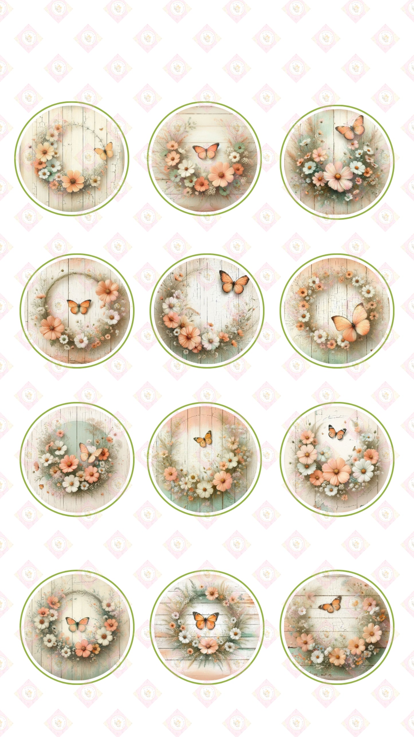 Peach Butterfly Collection