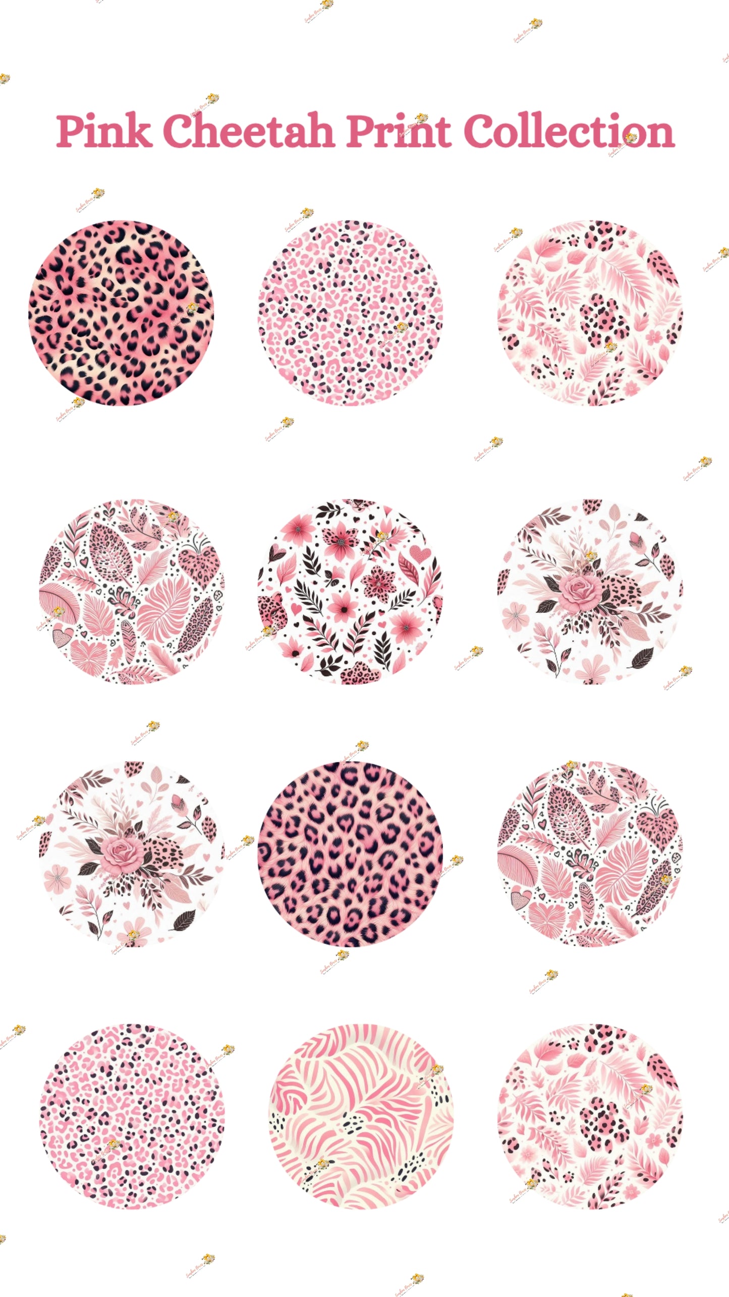 Trendy Pink Cheetah Print Edible Cake & Cookie Decorations - Customizable 2 Inch Rounds