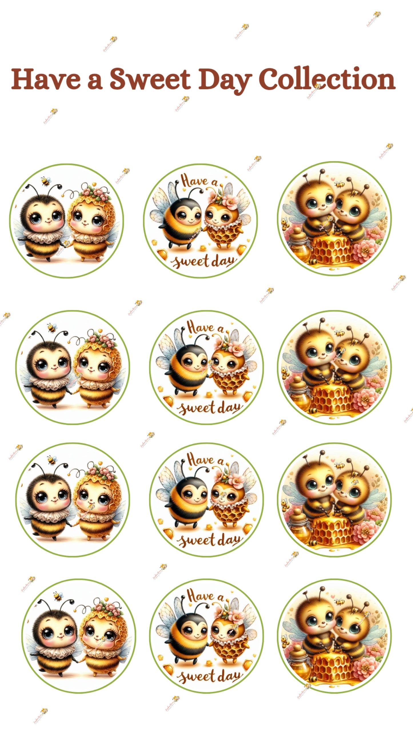 Have a Sweet Day Collection Edible Images - Round Designs for Oreos & Cake Pucks