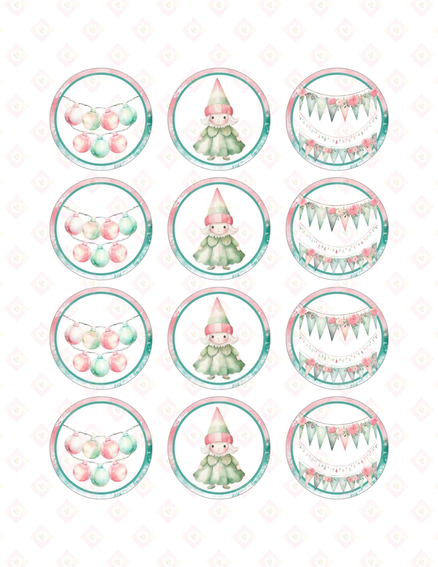 Pink and Teal Christmas Collection