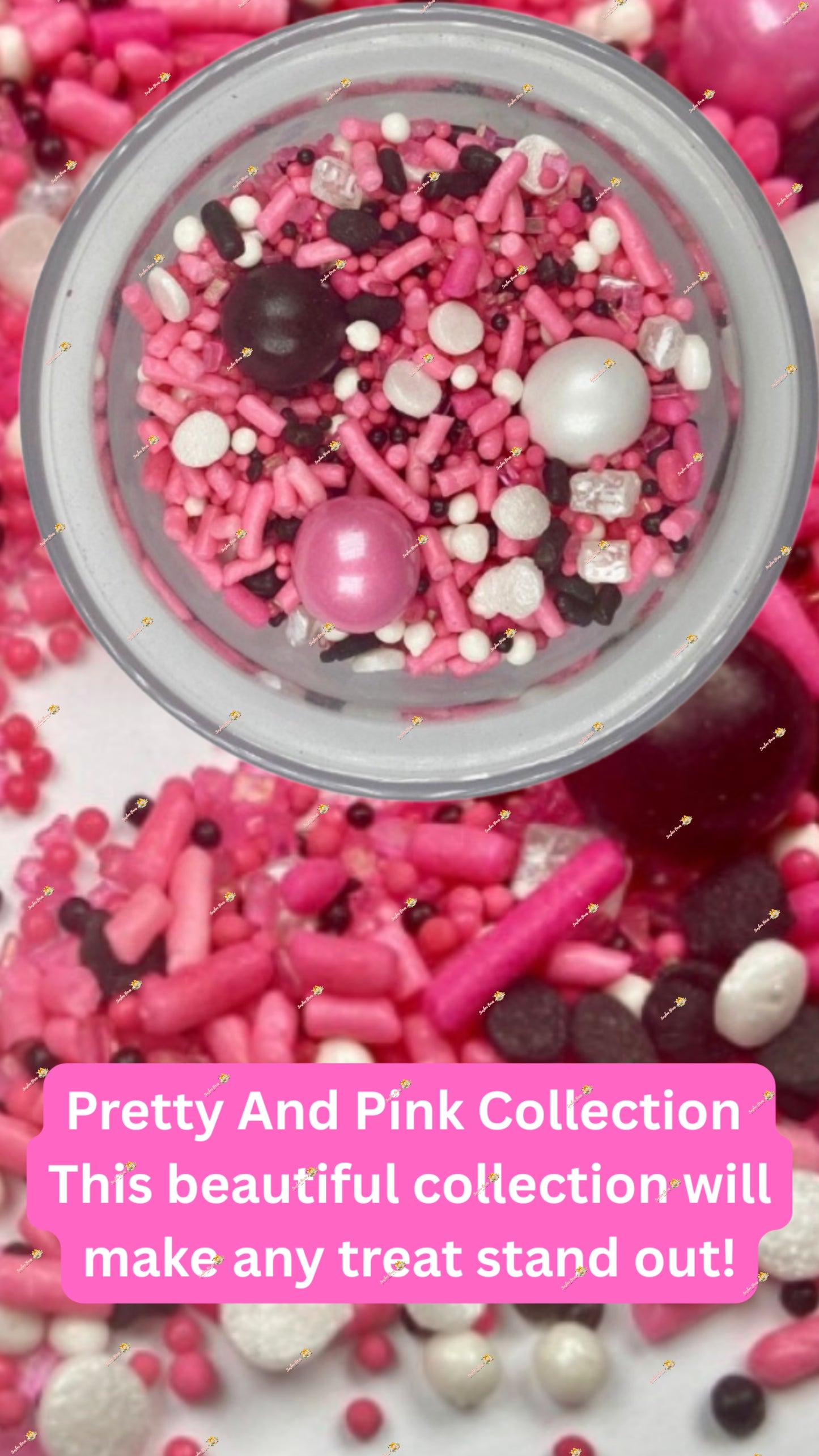 Pretty in Pink Sprinkle Mix 2 OZ: Beautiful Pinks & White for Sweet & Elegant Treats