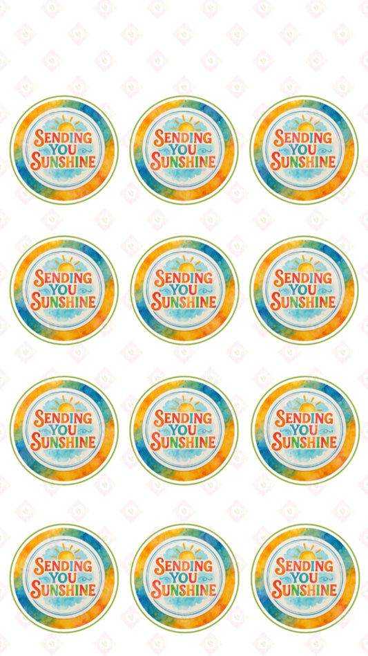 Sending Sunshine Edible Image Rounds for Oreos & Cake Pucks – Brightening Treat Toppers