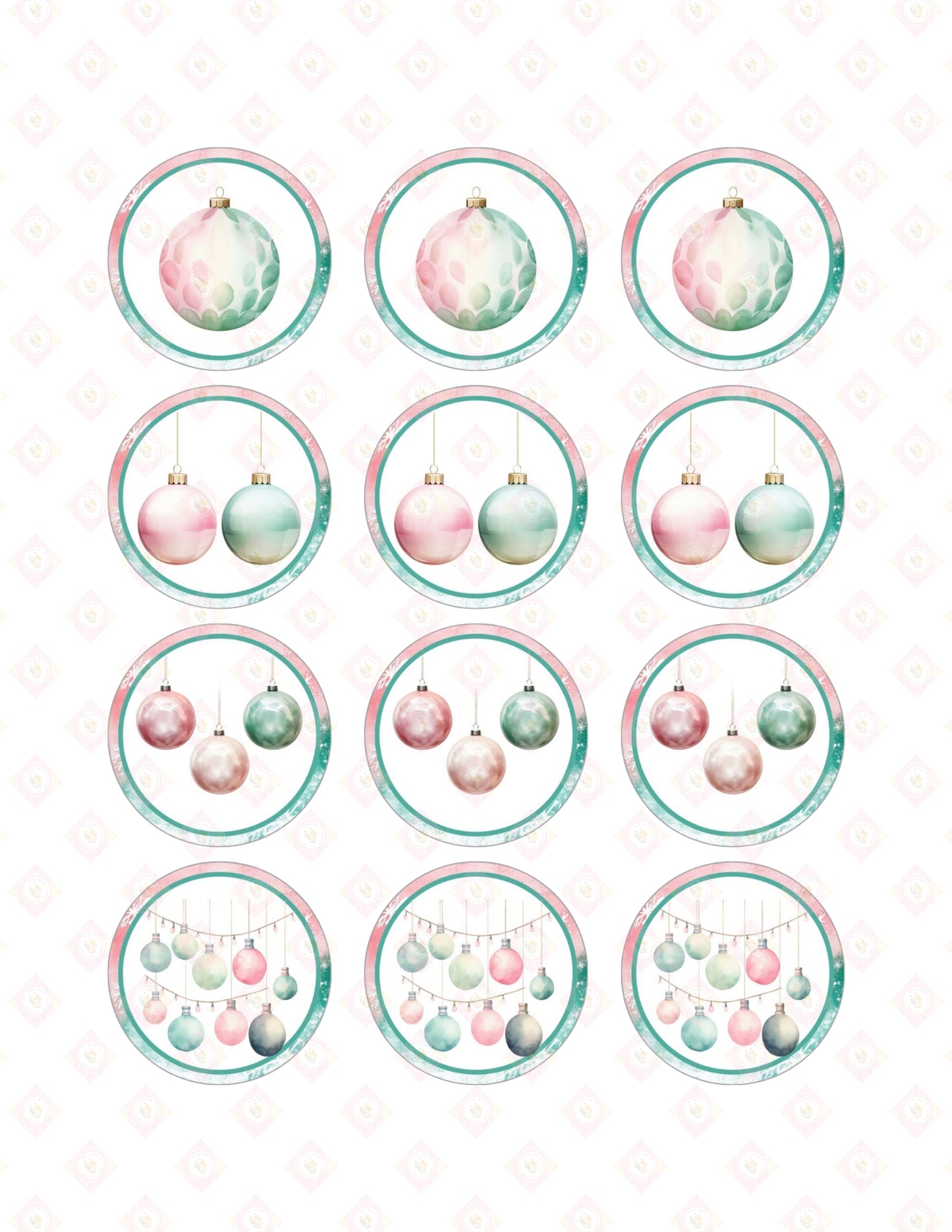 Pink and Teal Christmas Collection