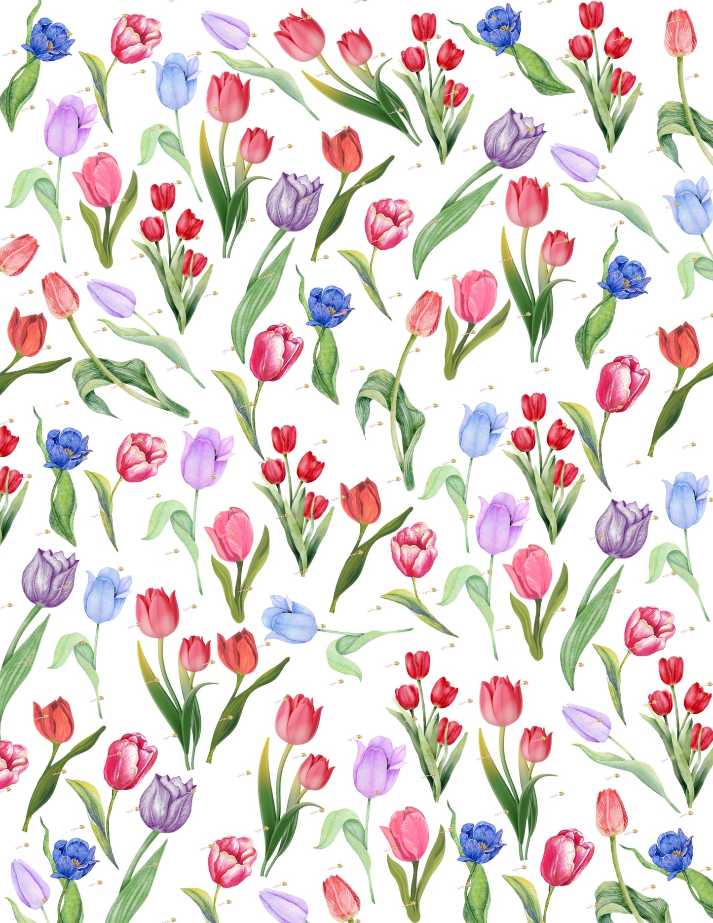 Vibrant Tulip Chocolate Transfer Sheet: Colorful Floral Design for Edible Art & Spring-Themed Dessert Decorations