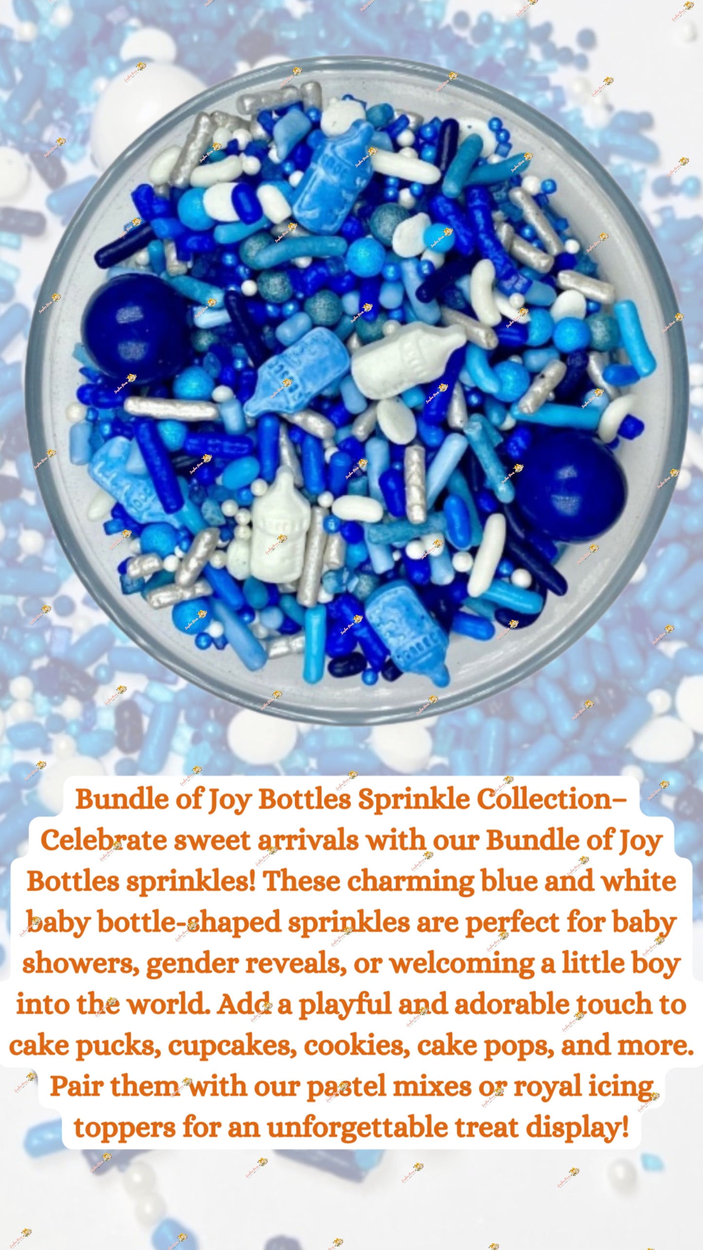 Bundle of Joy Blue & White Sprinkles 2 OZ: Sweet Celebration for Baby Showers & More