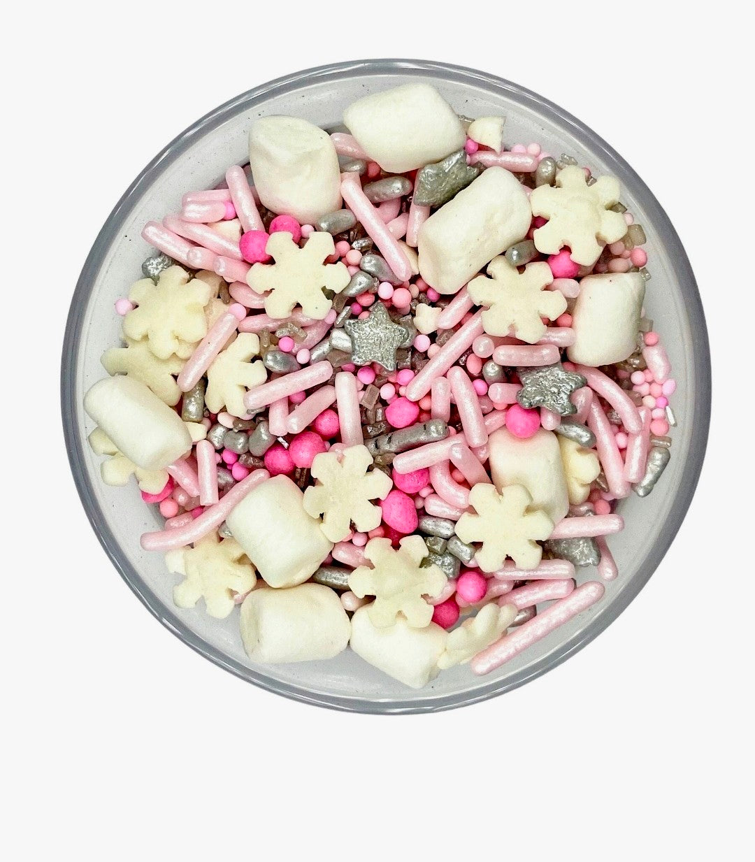 Edible Hot Cocoa Sprinkle Mix – Pink Marshmallow Winter Topping for Cookies, Cupcakes, Cakes, Cocoa Bombs – 2oz or 4oz Jar