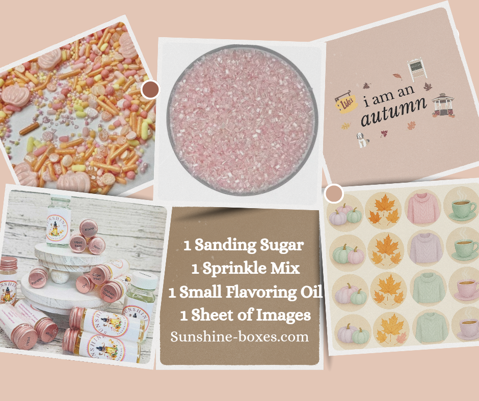 Blush Fall Baking Bundle – Edible Images, Pink Sprinkles, Sanding Sugar & Flavoring Oil Set