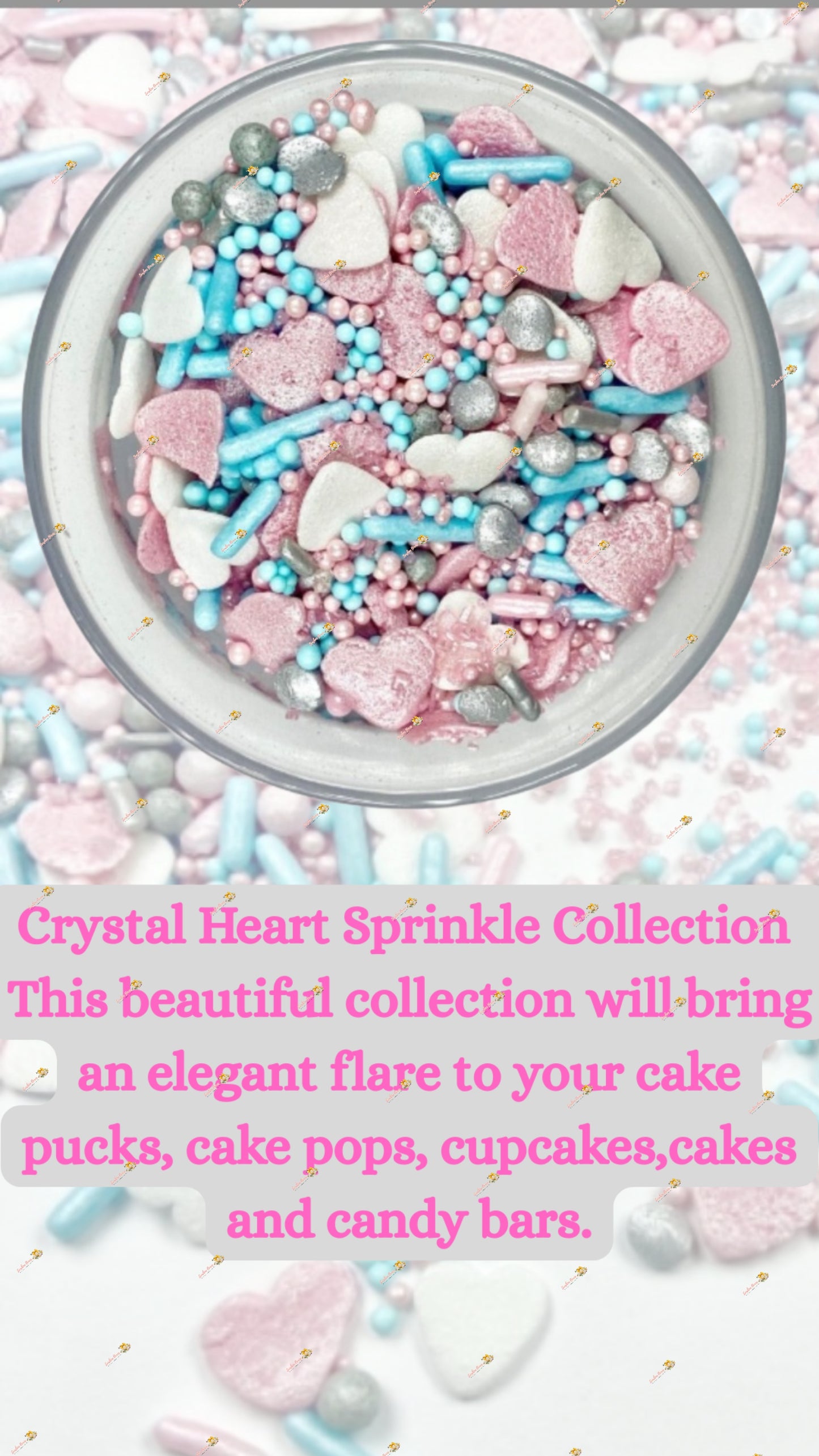 Dazzling Crystal Heart Sprinkle Mix 2 OZ: Sparkling Beauty for Romantic Treats