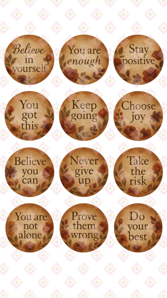 Vintage Motivational Edible Image Rounds for Oreos & Cake Pucks – Retro Dessert Toppers
