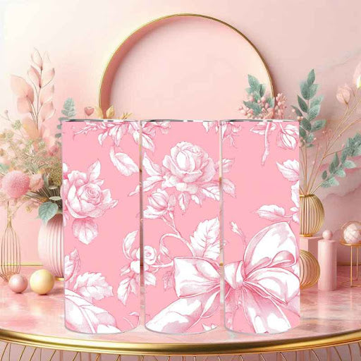 Blushing Blooms Tumbler - 20 oz Stainless Steel