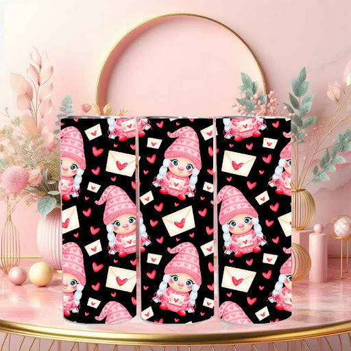 Valentine's Day Gnome Tumbler - 20 oz Stainless Steel