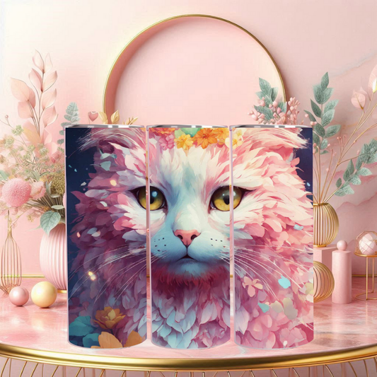 Floral Fantasy Cat Tumbler