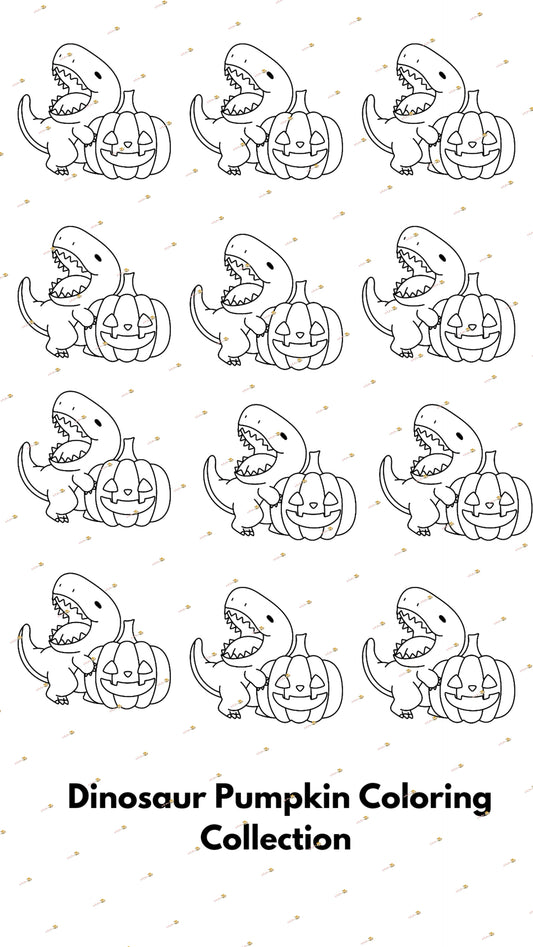 Dinosaur Pumpkin Coloring Collection