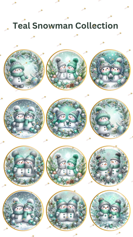 Teal Snowman Collection