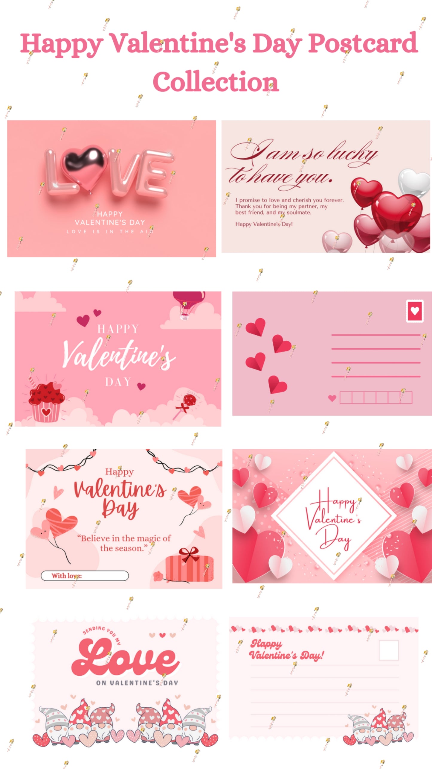 Valentine's Postcard Collection Bundle