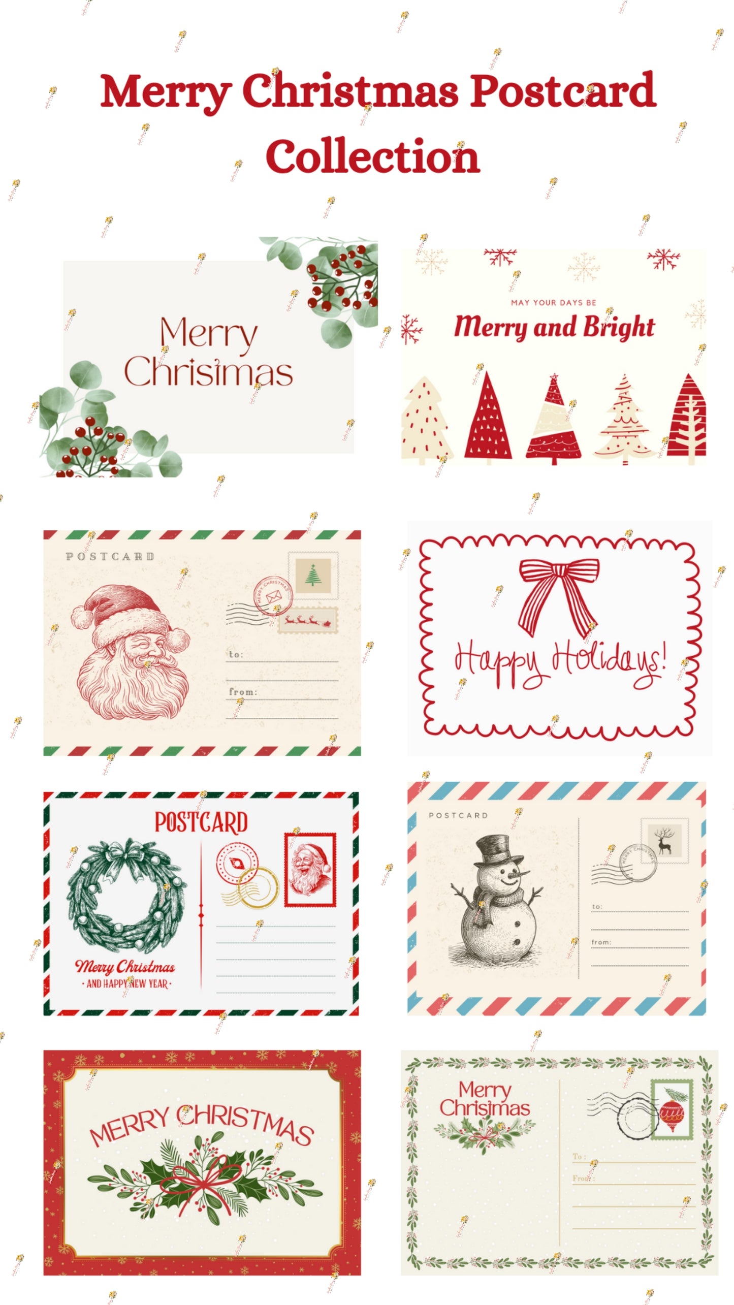 Merry Christmas Postcard Collection