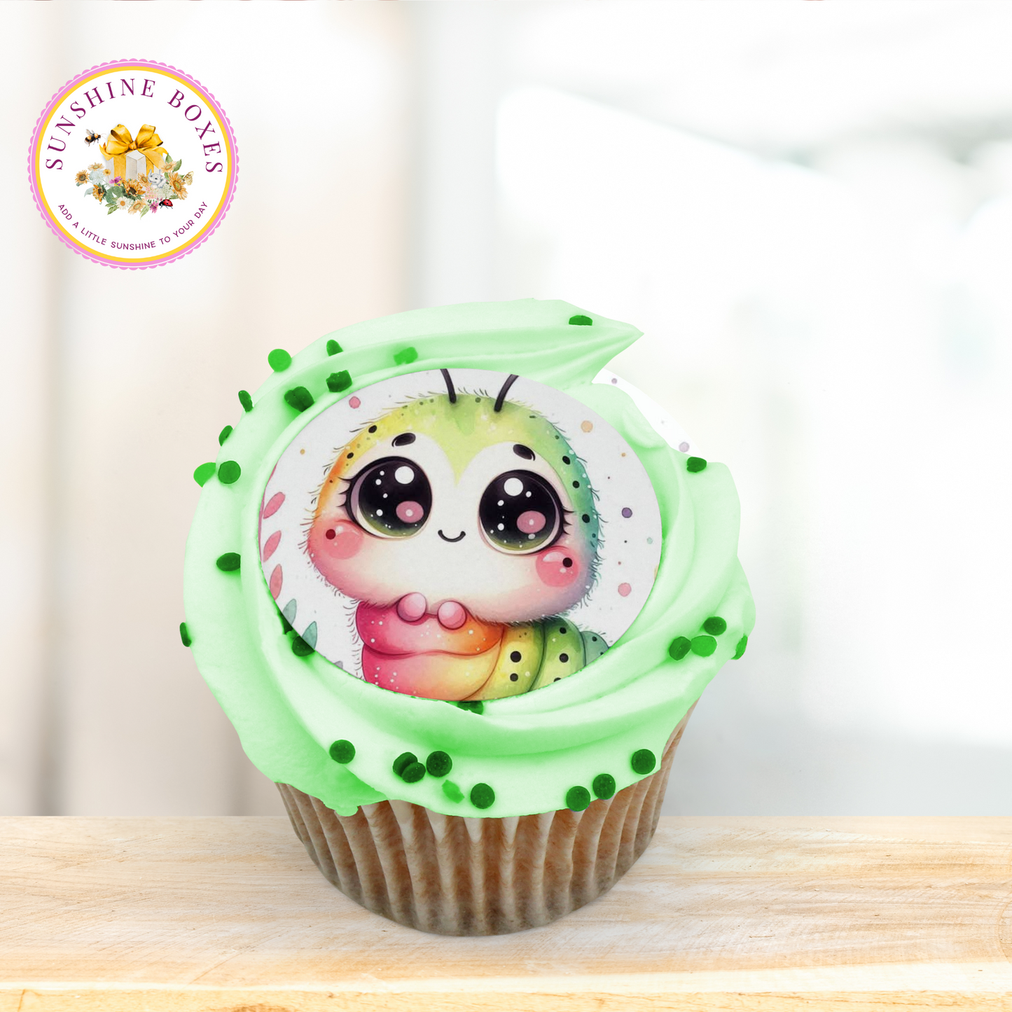 Pastel Worm Collection Edible Images - Round Designs for Oreos & Cake Pucks