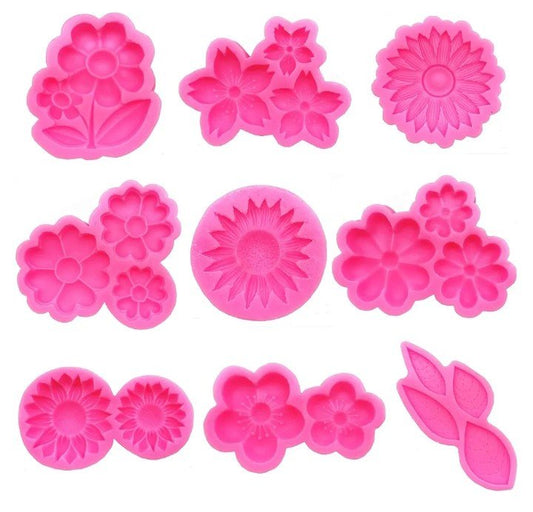 9 pack of small flower molds - Sunshine Boxes