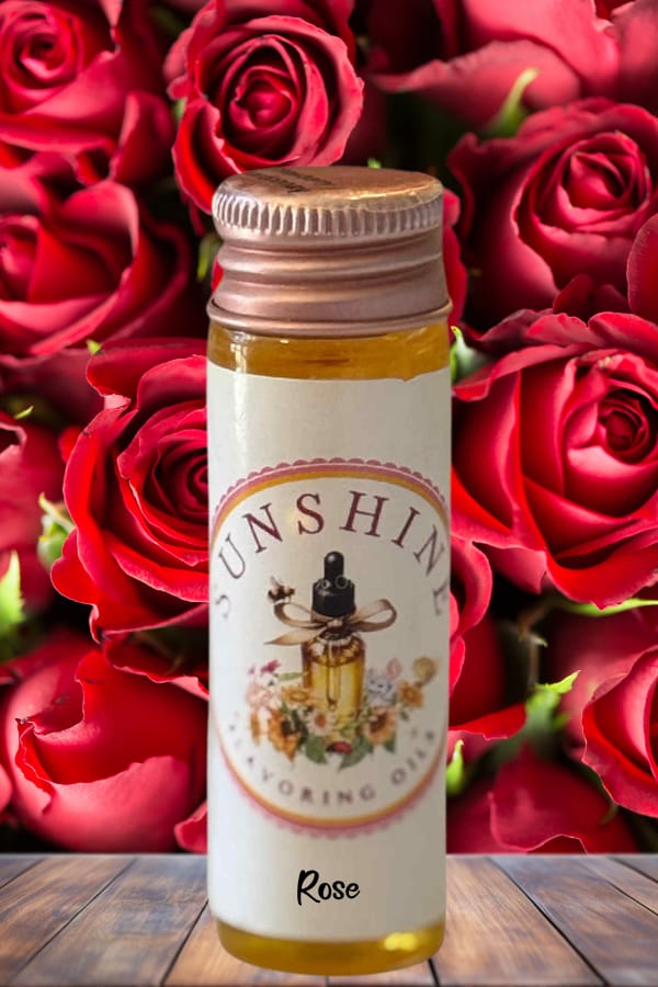 Rose Flavor Oil for Baking | Floral, Delicate, and Sweet Rosewater Essence for Pastries and Desserts