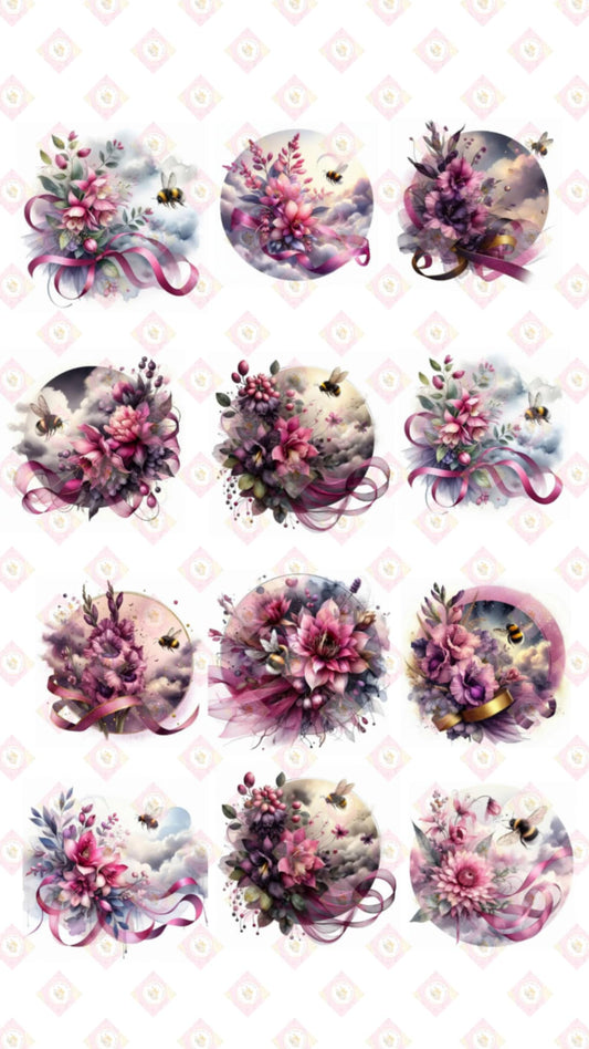 Sweet Nectar Bloom Edible Images for Oreos & Cake Pucks - Watercolor Floral Designs
