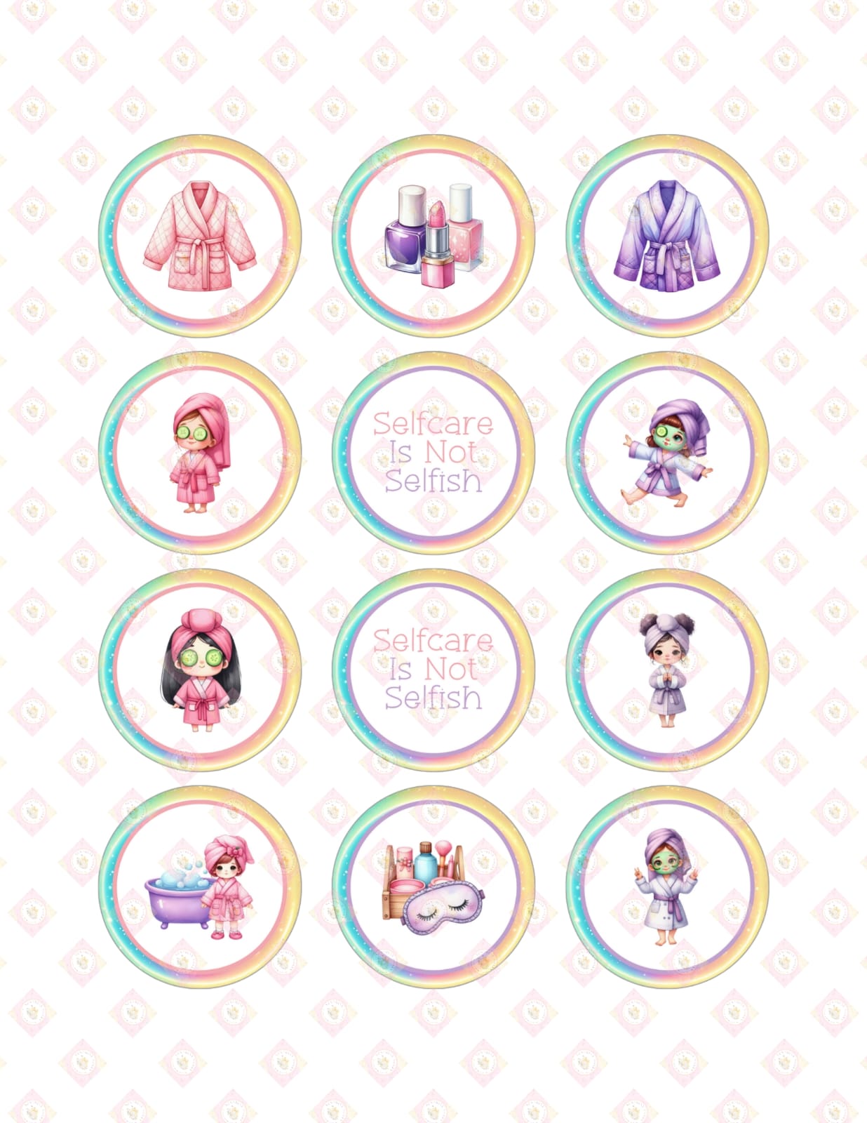 Pamper Yourself with "Self-Care Is Not Selfish" Edible Images for Oreos & Cake Pucks - Spa Day Treats