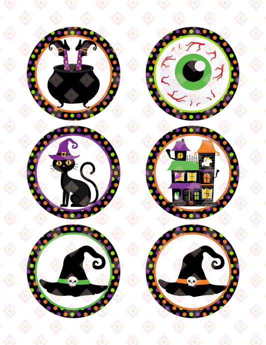 Witchy Wonders Halloween Edible Images for Oreos & Cake Pucks - Spooky Party Delights