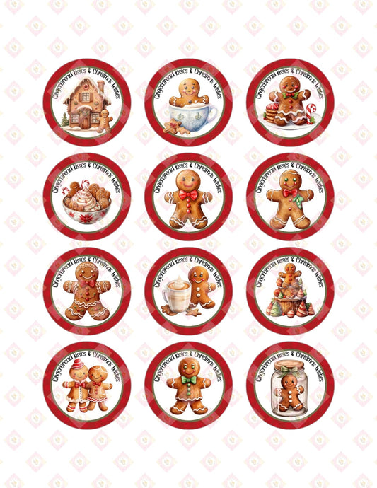 Charming Gingerbread Christmas Edible Images for Oreos & Cake Pucks - Festive Holiday Treats