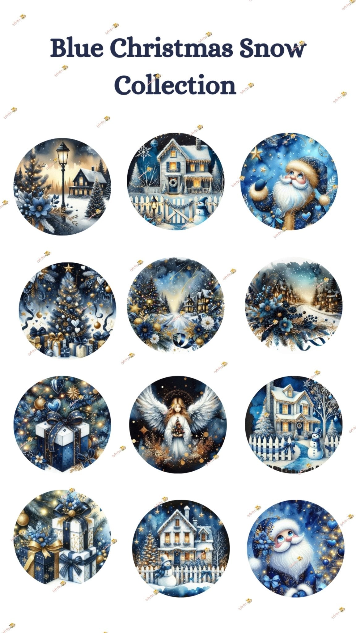 Blue Christmas Snow Collection - Sunshine Boxes