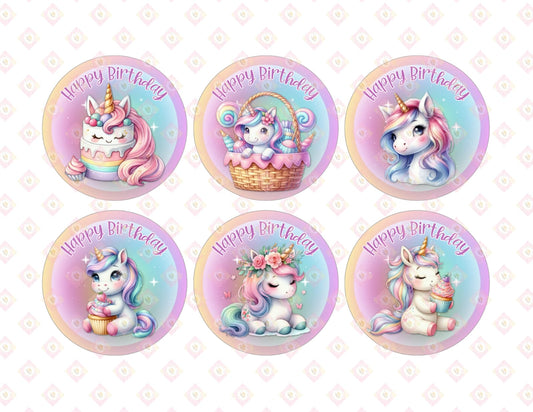 Enchanting Unicorn Birthday Edible Images for Oreos & Cake Pucks - Magical Party Treats