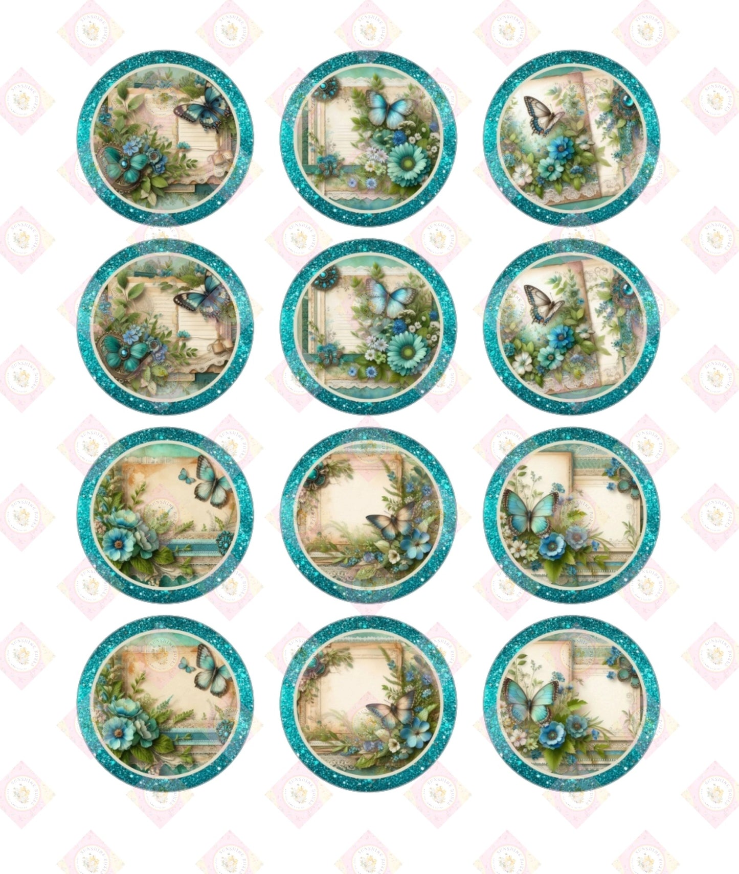 Teal Butterfly Collection