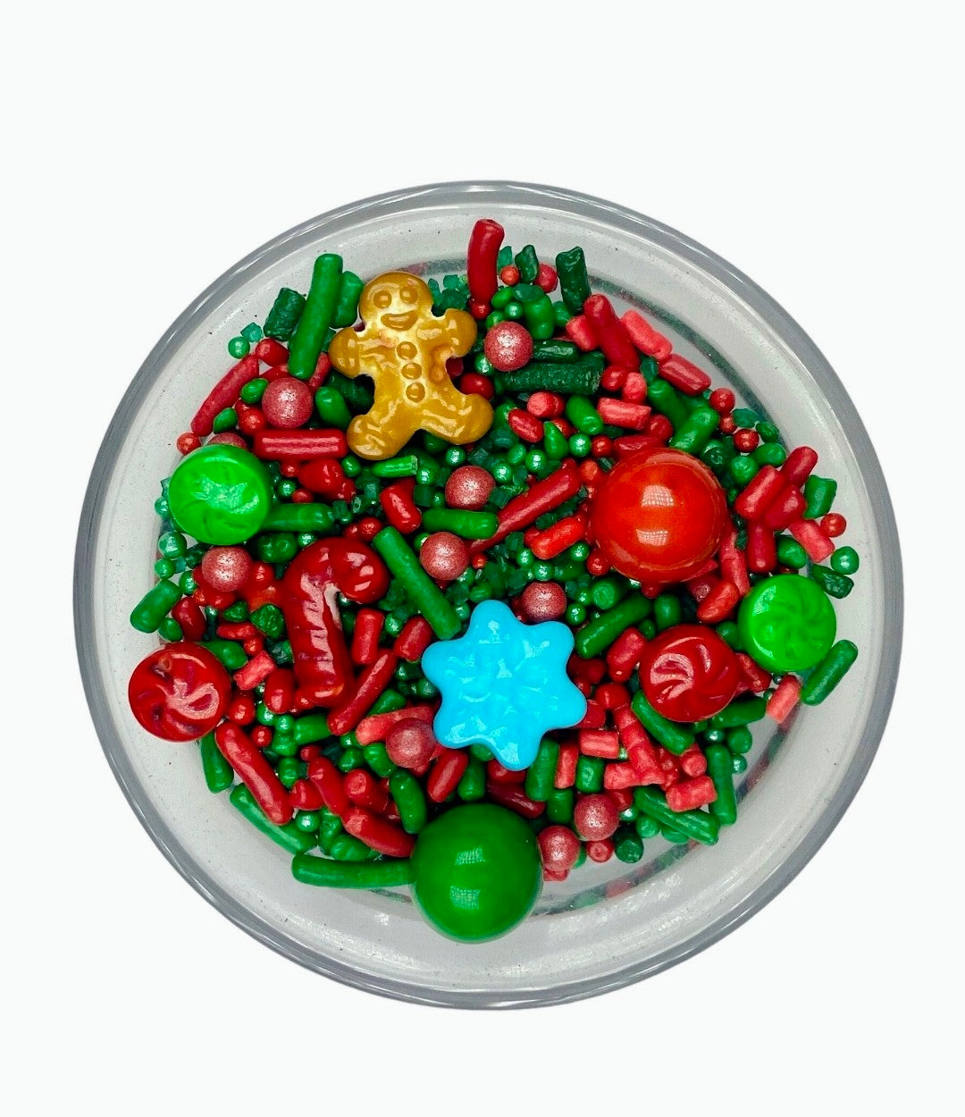 Gingerbread Man Christmas Sprinkle Mix – Edible Holiday Sprinkles with Candy Canes, Trees & Festive Shapes